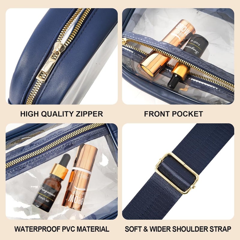 Fibrdoo Clear Bag Stadium Approved, Leather Clear Crossbody Purse Bag for Concerts Sports Events Festivals - Image 5